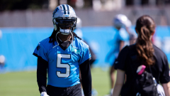 Panthers HC Dave Canales is asked how he plans on using RB Rico Dowdle in the offense