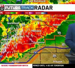 TV meteorologist pauses severe weather forecast to text family in viral video