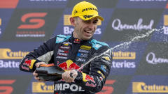 Broc Feeney runs down Cam Waters for dazzling second Supercars win at Ipswich
