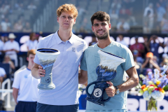 Alcaraz wins the Cincinnati Open after Sinner retires in the first set because of illness