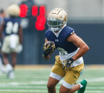 Watch: Notre Dame QB CJ Carr and Jordan Faison connect on key 2-yard touchdown pass