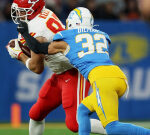 WATCH: Kansas City Chiefs’ Travis Kelce slapped by Chargers’ Teair Tart