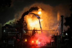 Massive fire erupts at oil refinery near Los Angeles, officials say