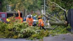 Damage and disruption as Storm Amy hits UK