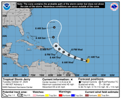 Tropical Storm Jerry forms in the Atlantic. See its potential path.