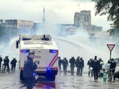 Police fire tear gas at Brussels protest against austerity measures