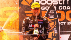 Chaz Mostert pulls off stunning win in first Supercars finals race on the Gold Coast