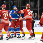 Detroit Red Wings vs. New York Rangers game ends with benches-clearing scuffle