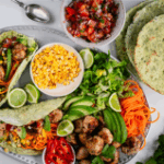 Loaded Spinach Tortilla with Spicy Turkey Balls & Fresh Salsa