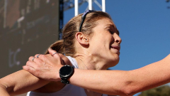 Jessica Stenson in tears after breaking Australian marathon record in Spain