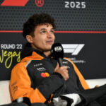 Lando Norris becomes 21st F1 champion to sign Sir Jackie Stewart’s legendary helmet