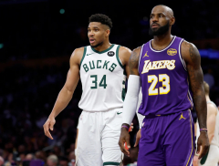 LeBron James gave Giannis Antetokounmpo his jersey on Friday