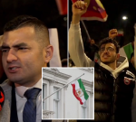 Iran unrest intensifies as protesters hoist old flag above the Iranian embassy in London