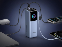 Ugreen releases new 25,000mAh power bank with dual integrated cables and smart display