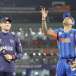 India vs Namibia T20 world cup live cricket updates: Brilliant keeping from Green ends SKY’s stay