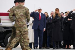 Trump grieves with families during return of soldiers killed in war in the Middle East