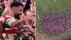 Alex Johnston breaks try-scoring record as thousands of NRL fans storm Allianz Stadium to celebrate Rabbitohs hero